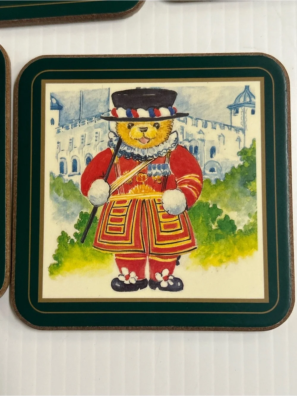 Vtg P.S. Present Solutions London Bears Beefeater Coasters made in England NIB
